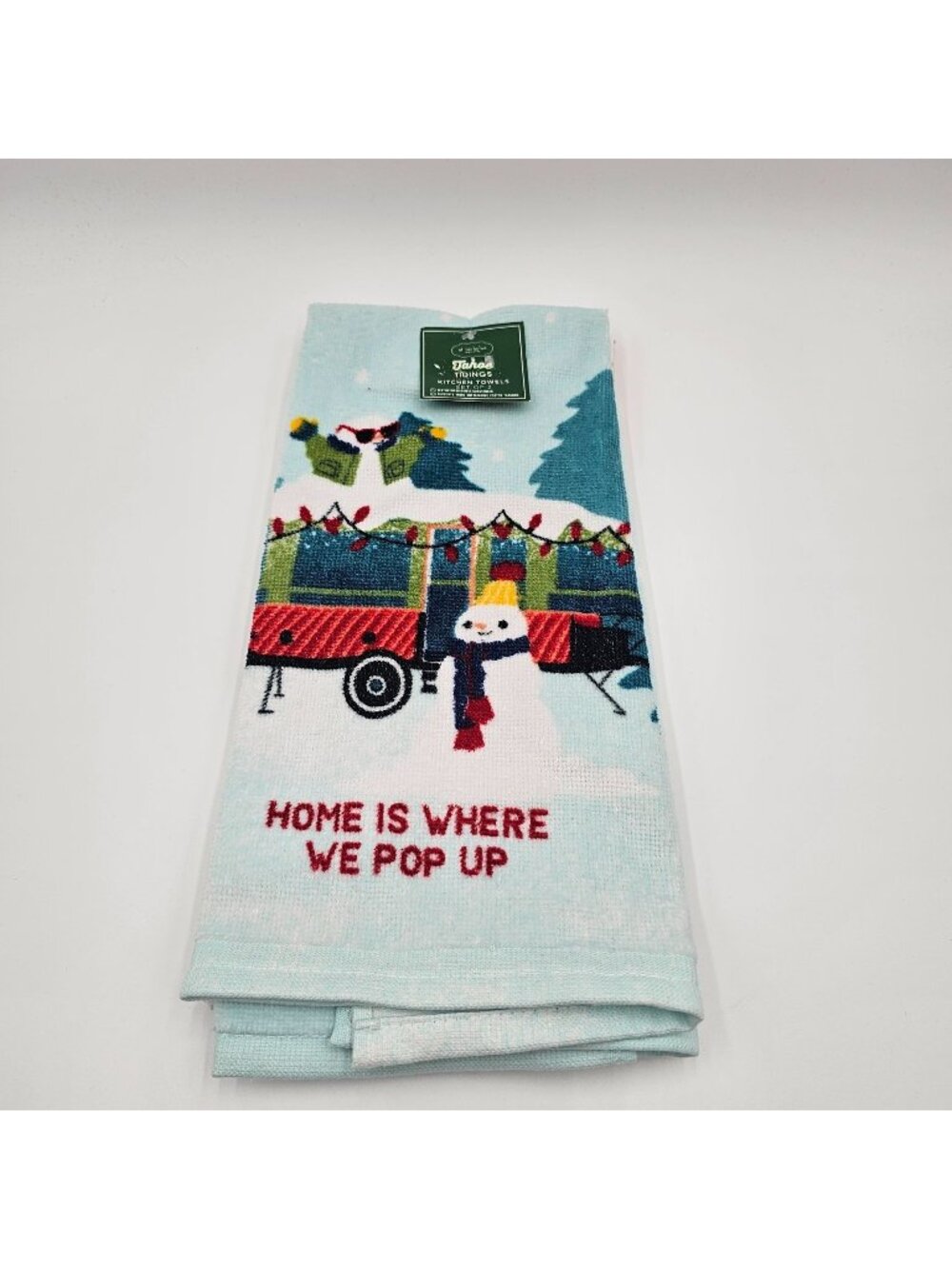 St. Nicholas Square Tahoe Tidings Kitchen Towels Set Of 2 Cotton Snowman Camper
